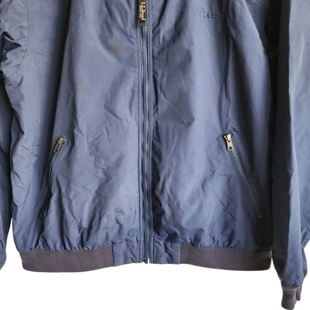 Classic LL Bean Fleece Lined Windbreaker Coat Men' Size Large Reg 100% Nylon